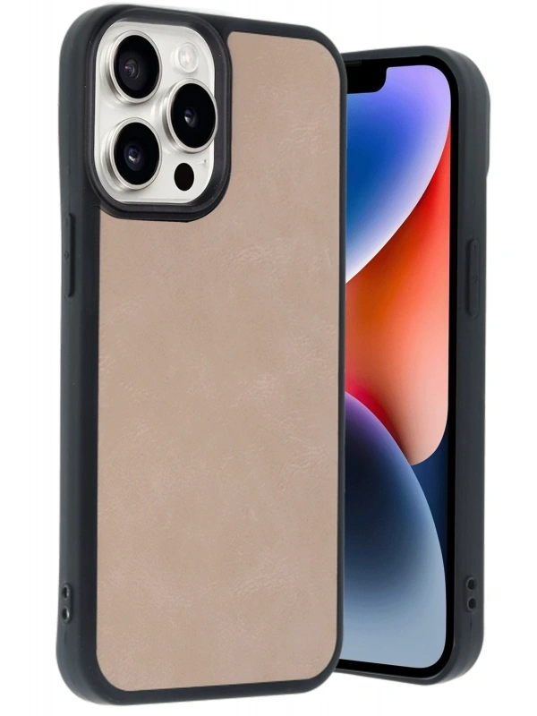 Newface Apple iPhone 14 Pro Max Kılıf Aras Deri Kapak - Pudra