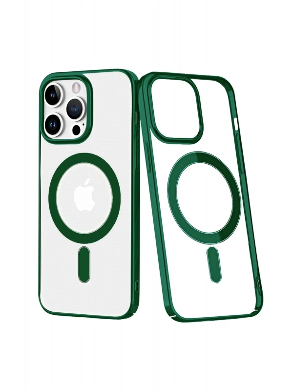 Newface Apple iPhone 14 Pro Max Kılıf Element Magneticsafe Sert Kapak - Köknar Yeşili