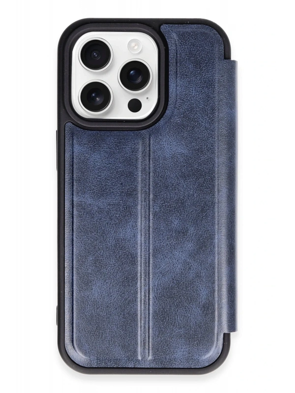 Newface Apple iPhone 14 Pro Max Kılıf Flip Cover - Lacivert
