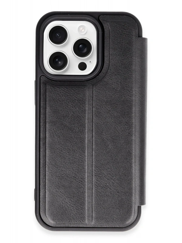 Newface Apple iPhone 14 Pro Max Kılıf Flip Cover - Siyah