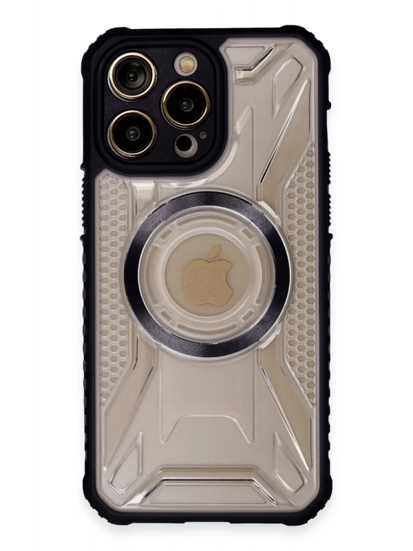Newface Apple iPhone 14 Pro Max Kılıf Prag Magneticsafe Kapak - Siyah