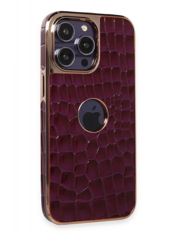 Newface Apple iPhone 14 Pro Max Kılıf Snake Kapak - Derin Mor