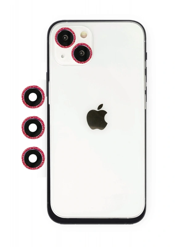 Newface Apple iPhone 14 Shine Kamera Lens - Kırmızı