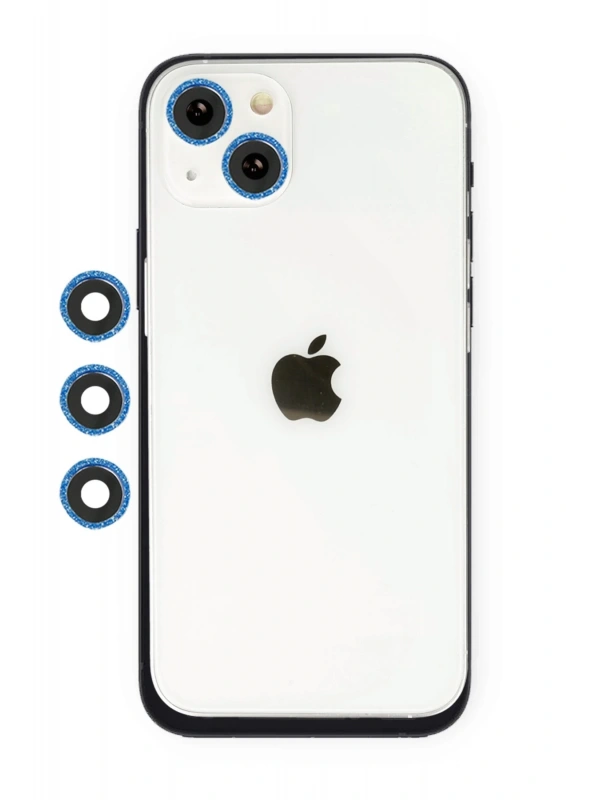 Newface Apple iPhone 14 Shine Kamera Lens - Mavi