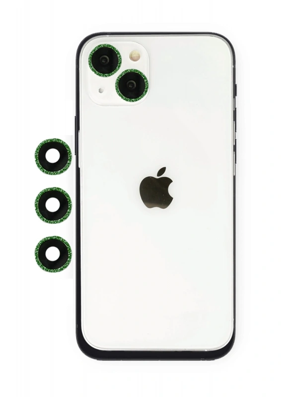 Newface Apple iPhone 14 Shine Kamera Lens - Yeşil
