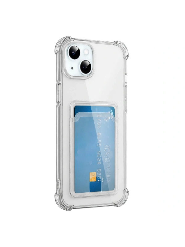 Newface Apple iPhone 15 Kılıf Kart Şeffaf Silikon - Şeffaf