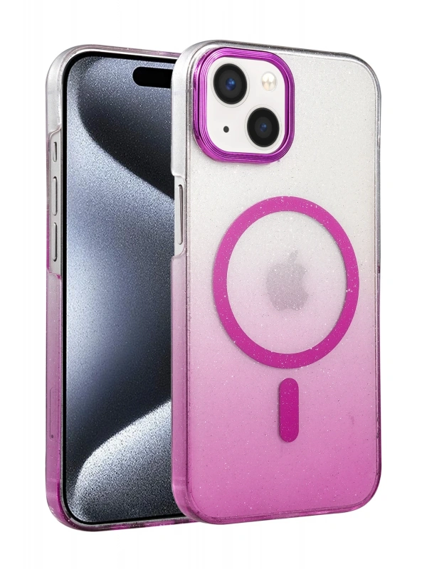 Newface Apple iPhone 15 Plus Glossy Magsafe Kapak - Mor