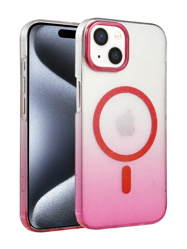 Newface Apple iPhone 15 Plus Glossy Magsafe Kapak - Pembe