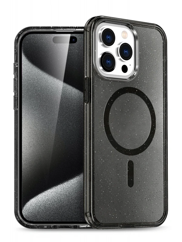Newface Apple iPhone 15 Pro Kılıf Star Magsafe Kapak - Siyah