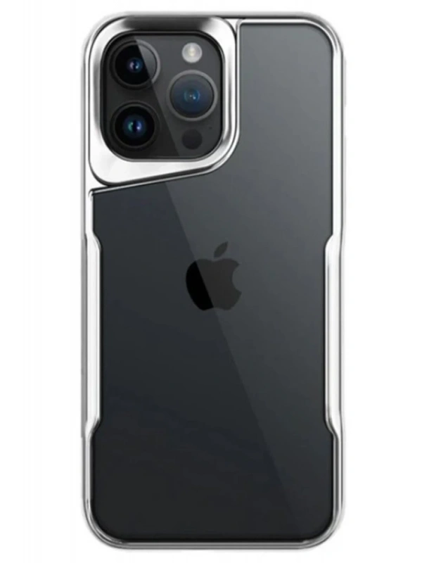 Newface Apple iPhone 15 Pro Max Kılıf Boyi Silikon Kapak - Gümüş