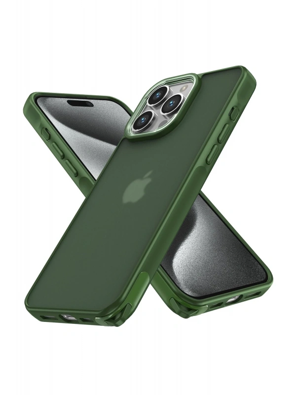 Newface Apple iPhone 15 Pro Max Kılıf Elegant Kapak - Yeşil