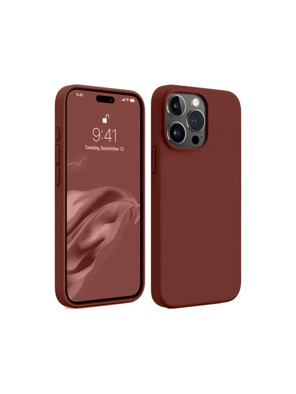 Newface Apple iPhone 15 Pro Max Kılıf First Silikon - Bordo