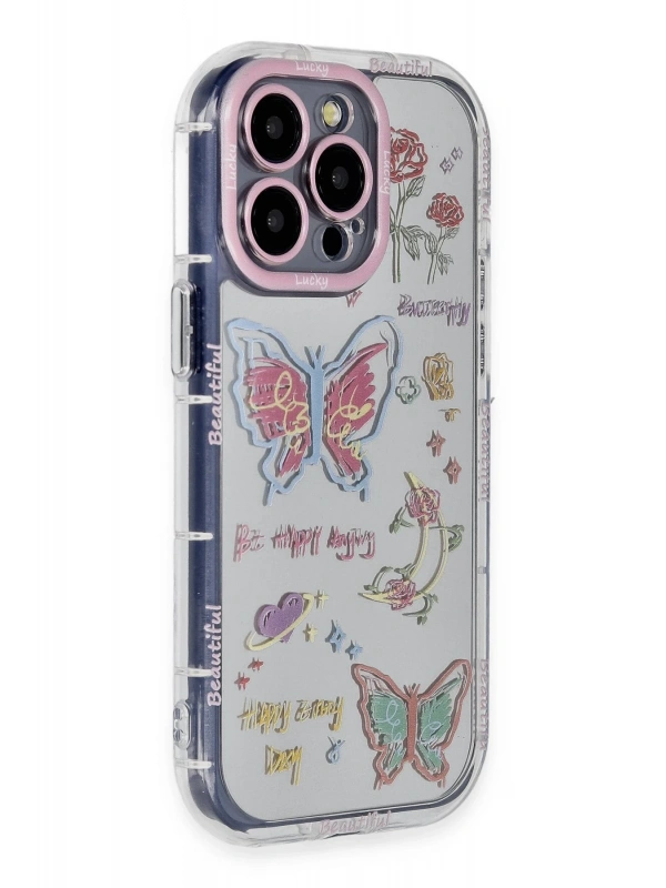 Newface Apple iPhone 15 Pro Max Kılıf Reflexion Desenli Kapak - Desen 8