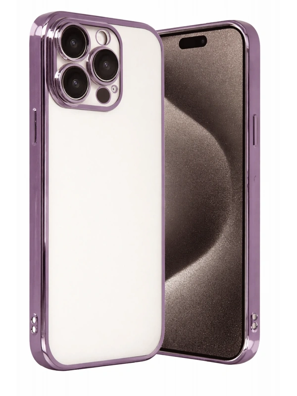 Newface Apple iPhone 15 Pro Max Razer Lensli Silikon - Mor