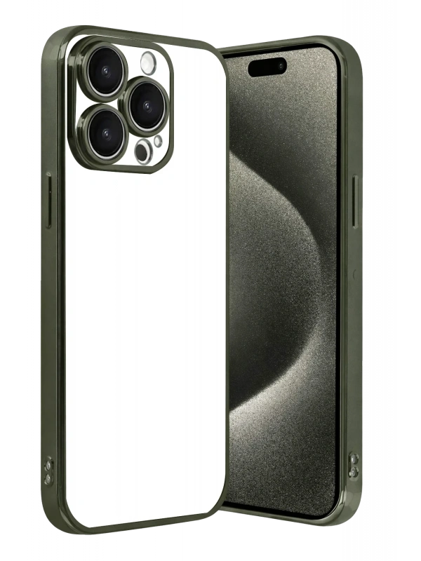 Newface Apple iPhone 15 Pro Max Razer Lensli Silikon - Yeşil