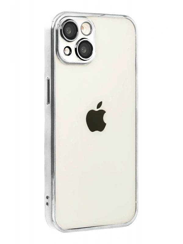 Newface Apple iPhone 15 Razer Lensli Silikon - Gümüş