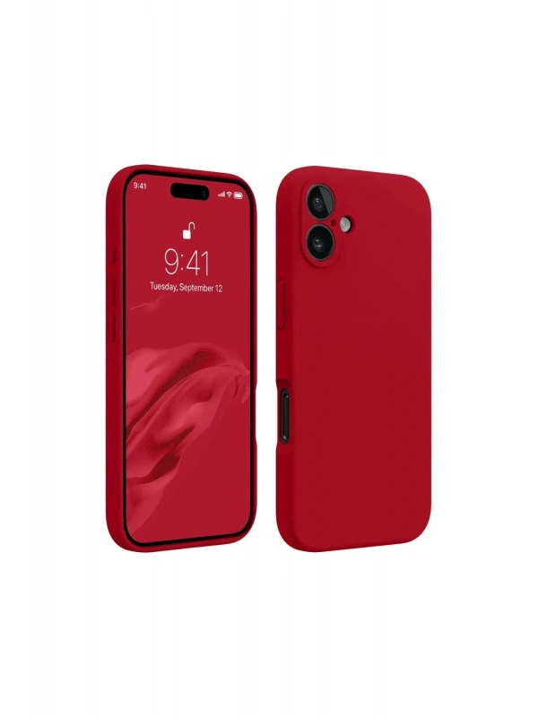 Newface Apple iPhone 16 Kılıf First Silikon - Kırmızı