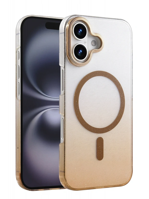 Newface Apple iPhone 16 Plus Glossy Magsafe Kapak - Çöl Titanyum