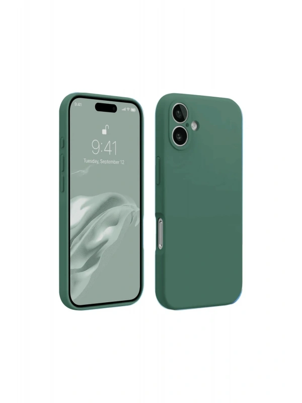 Newface Apple iPhone 16 Plus Kılıf First Silikon - Koyu Yeşil