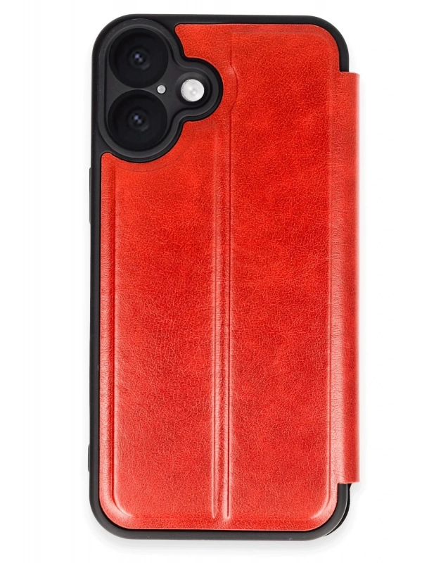 Newface Apple iPhone 16 Plus Kılıf Flip Cover - Kırmızı