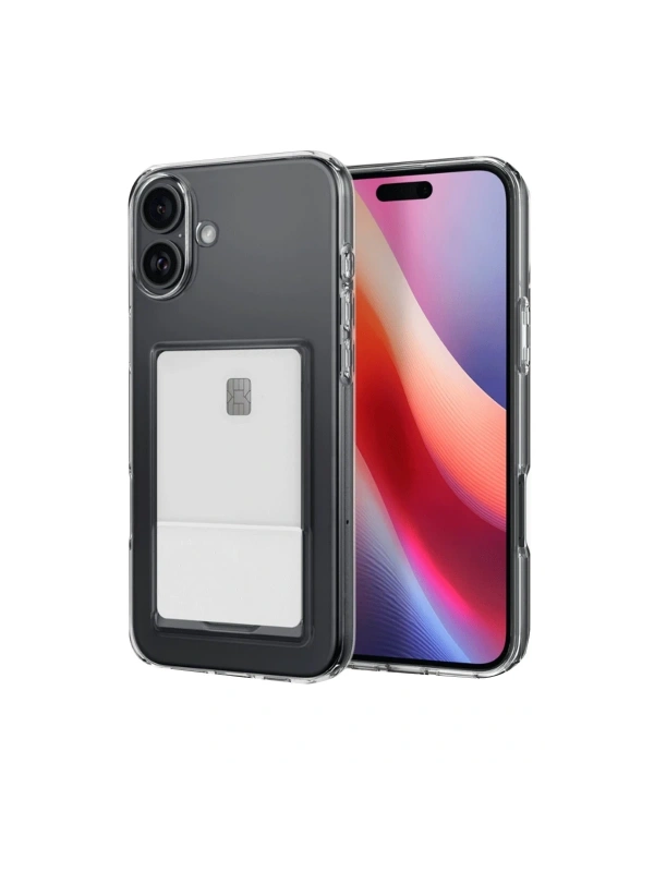 KILIFINI SEÇ - Apple iPhone 16 Plus Kılıf Kart Şeffaf Silikon - Şeffaf