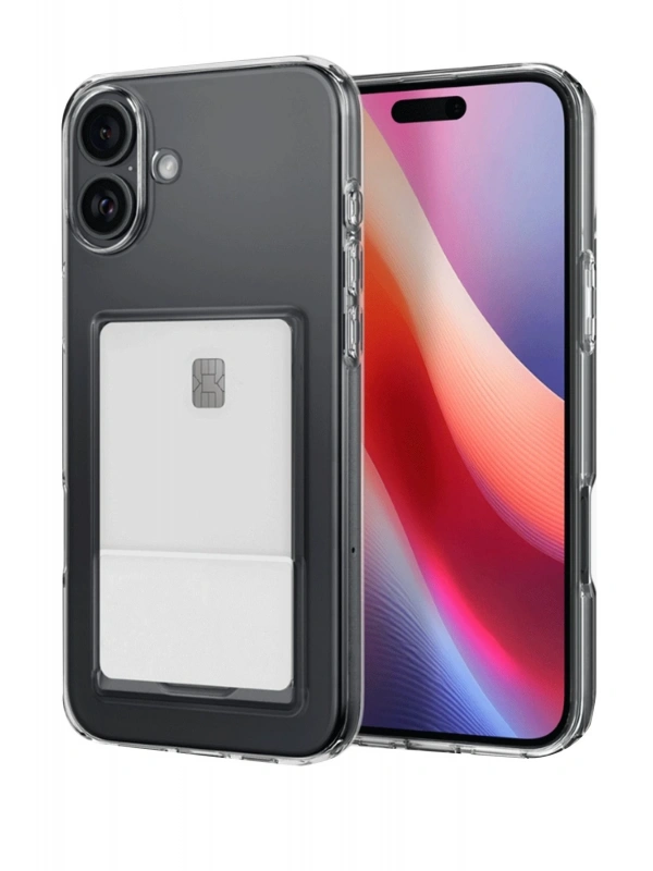 Newface Apple iPhone 16 Plus Kılıf Kart Şeffaf Silikon - Şeffaf