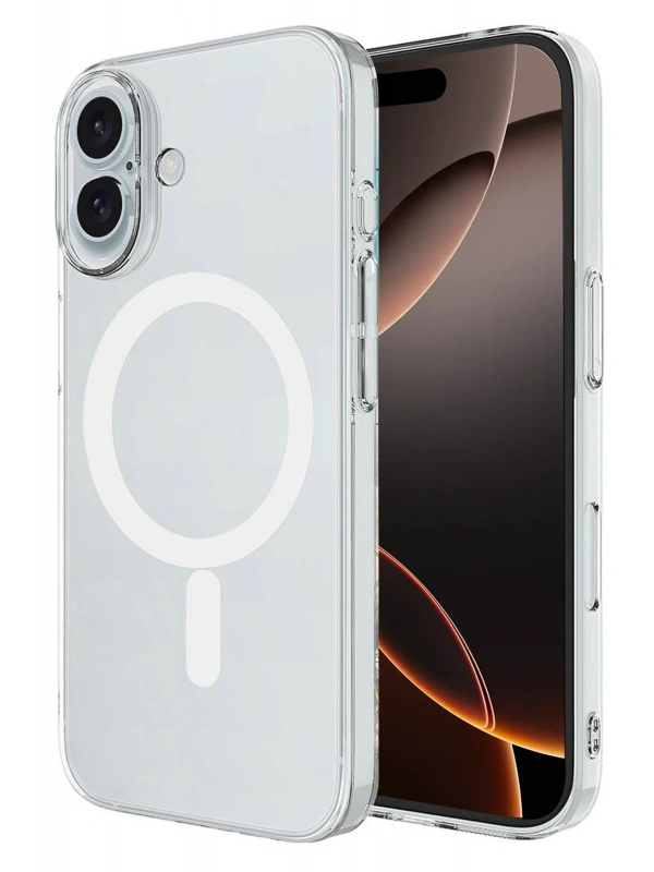 Newface Apple iPhone 16 Plus Kılıf Magneticsafe Şeffaf Silikon - Şeffaf