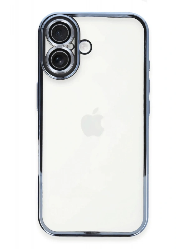 Newface Apple iPhone 16 Plus Kılıf Razer Lensli Silikon - Açık Mavi