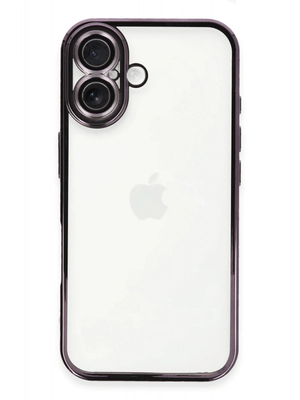 Newface Apple iPhone 16 Plus Kılıf Razer Lensli Silikon - Mor