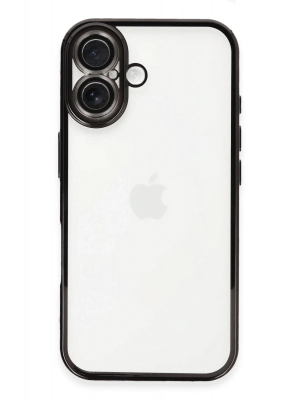 Newface Apple iPhone 16 Plus Kılıf Razer Lensli Silikon - Siyah