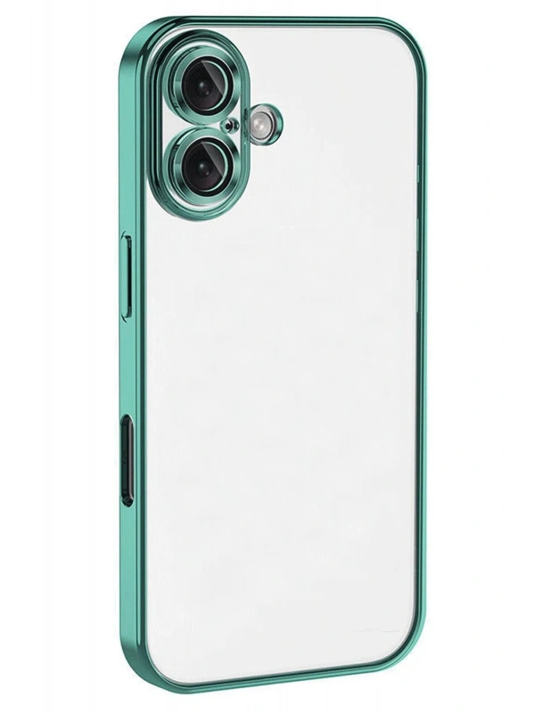 Newface Apple iPhone 16 Plus Kılıf Razer Lensli Silikon - Turkuaz