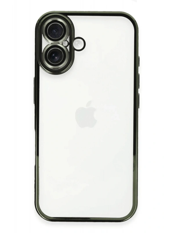 Newface Apple iPhone 16 Plus Kılıf Razer Lensli Silikon - Yeşil