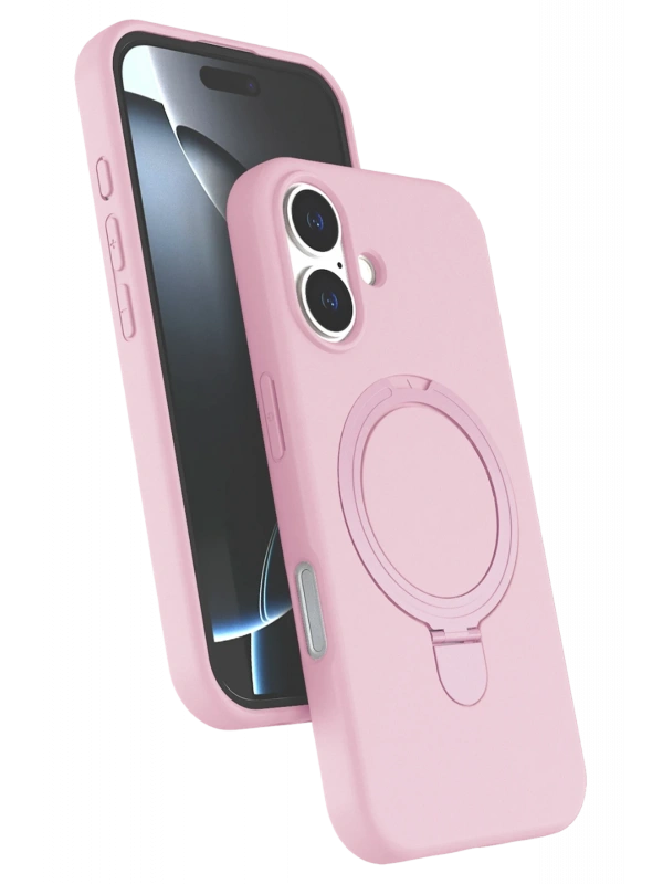 Newface Apple iPhone 16 Plus Regal Magsafe Standlı Kapak - Açık Pembe