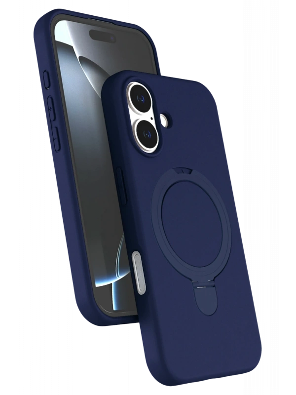 Newface Apple iPhone 16 Plus Regal Magsafe Standlı Kapak - Lacivert