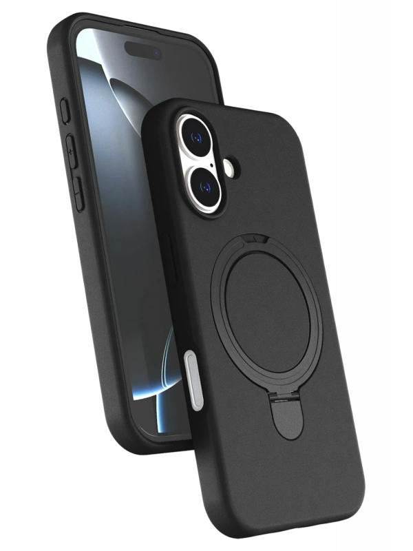 Newface Apple iPhone 16 Plus Regal Magsafe Standlı Kapak - Siyah