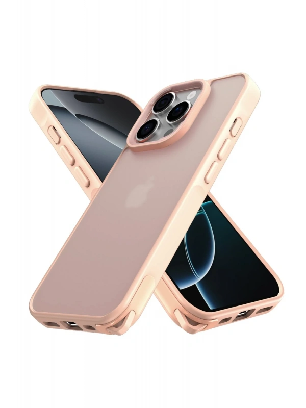 Newface Apple iPhone 16 Pro Kılıf Elegant Kapak - Pudra