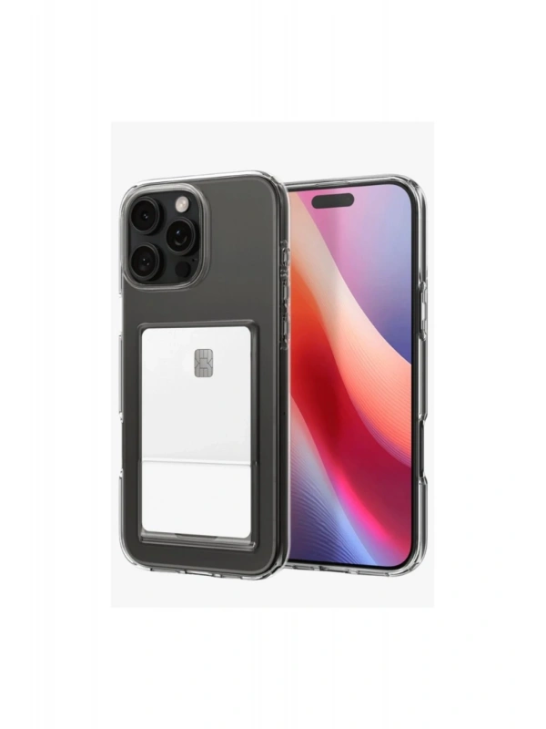 Newface Apple iPhone 16 Pro Kılıf Kart Şeffaf Silikon - Şeffaf