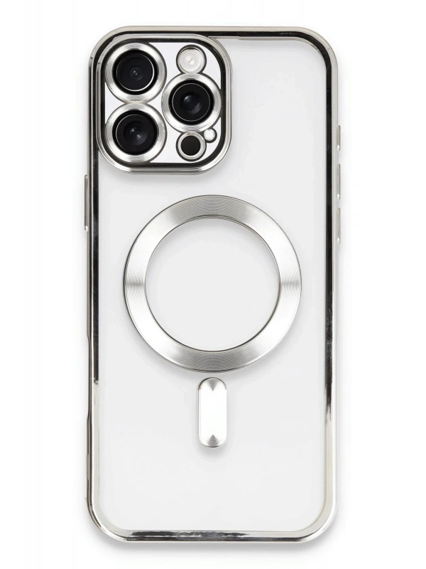 Newface Apple iPhone 16 Pro Kılıf Kross Magneticsafe Kapak - Gümüş