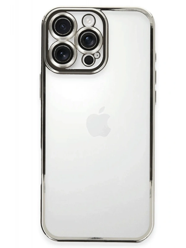 Newface Apple iPhone 16 Pro Kılıf Razer Lensli Silikon - Gümüş