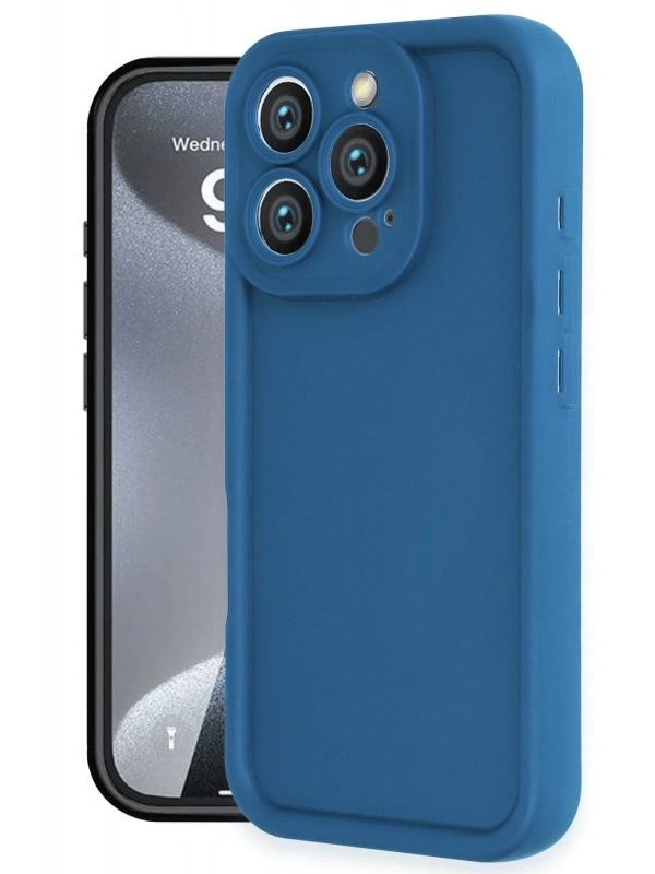 Newface Apple iPhone 16 Pro Kılıf Viera Silikon - Mavi