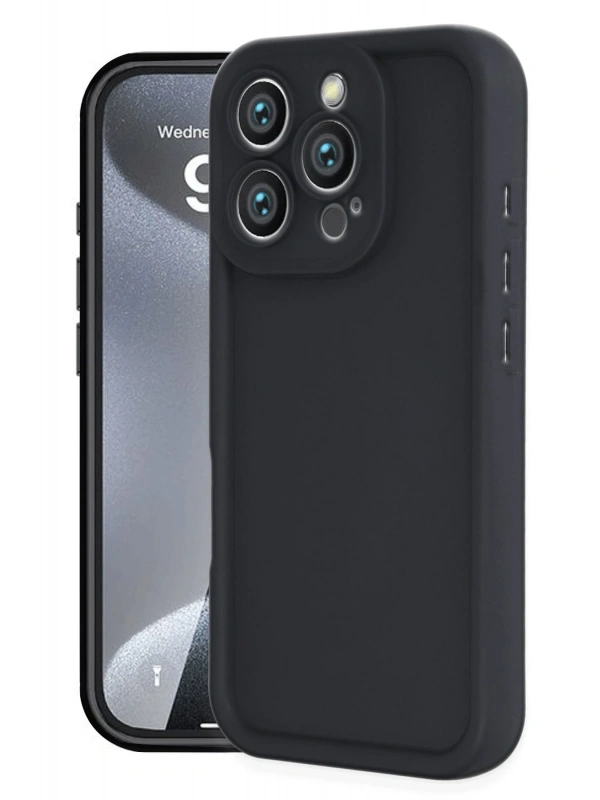 Newface Apple iPhone 16 Pro Kılıf Viera Silikon - Siyah