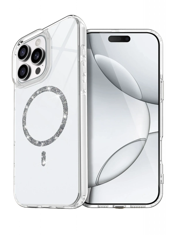 Newface Apple iPhone 16 Pro Live Diamond Magsafe Kapak - Şeffaf