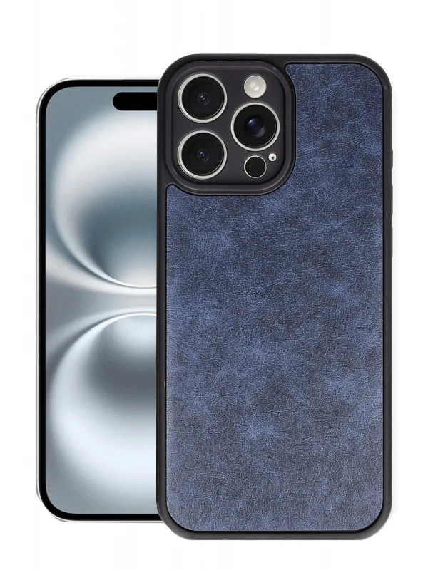 Newface Apple iPhone 16 Pro Max Kılıf Aras Deri Kapak - Lacivert
