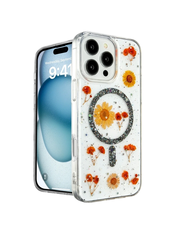 KILIFINI SEÇ - Apple iPhone 16 Pro Max Kılıf Daisy Simli Magsafe Kapak