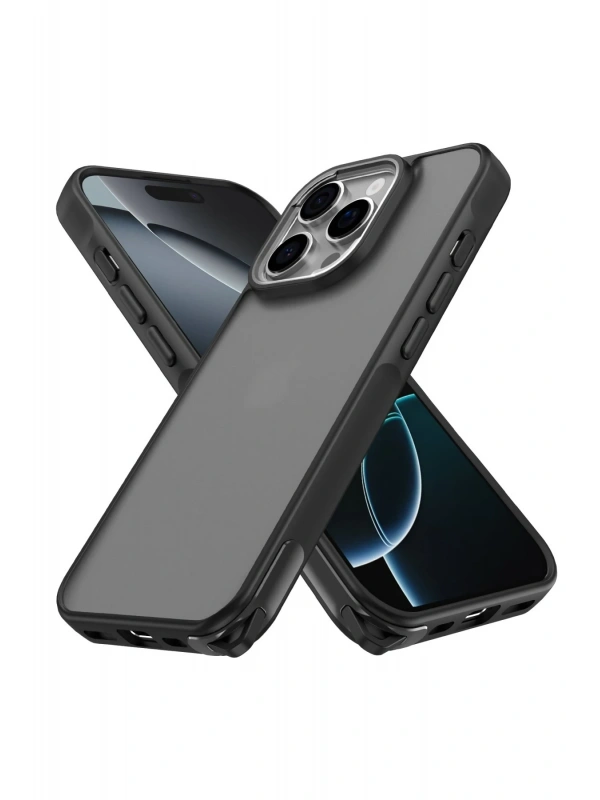 Newface Apple iPhone 16 Pro Max Kılıf Elegant Kapak - Siyah