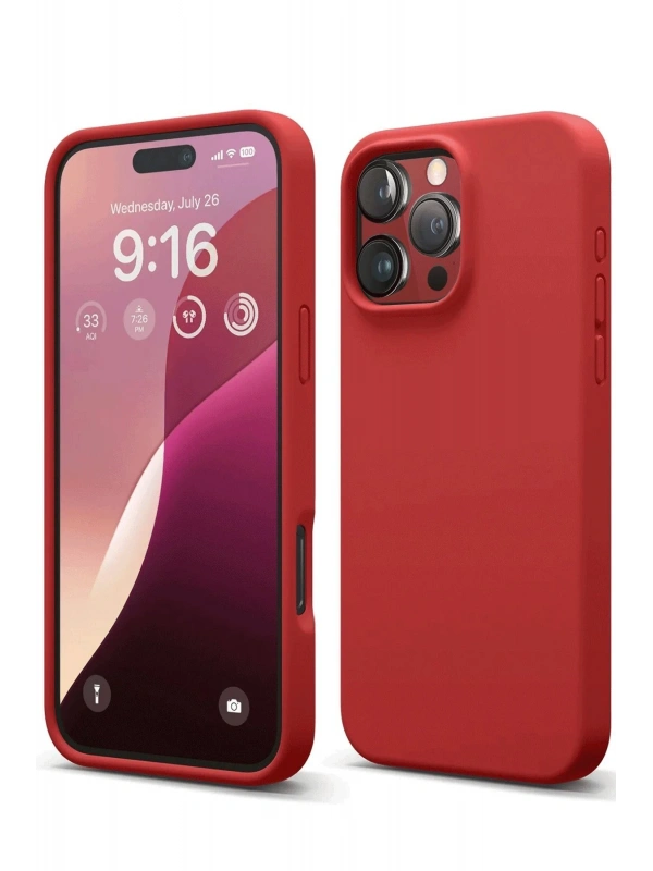 Newface Apple iPhone 16 Pro Max Kılıf First Silikon - Kırmızı