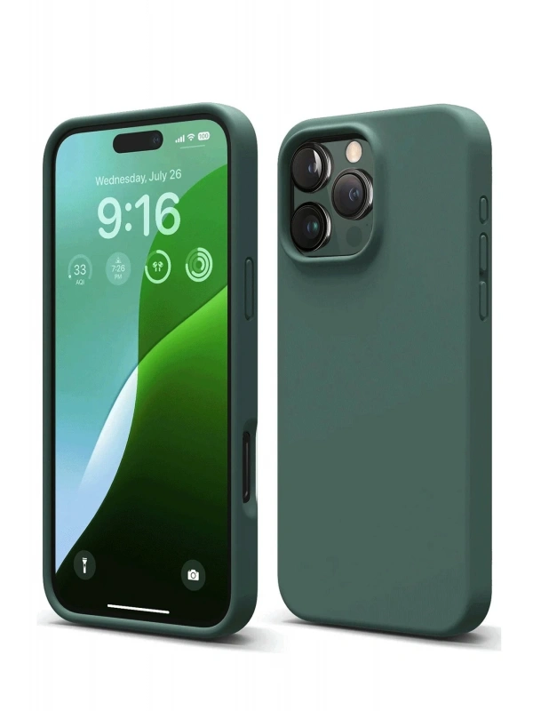 Newface Apple iPhone 16 Pro Max Kılıf First Silikon - Koyu Yeşil