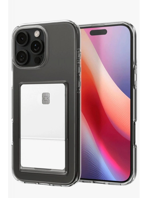 Newface Apple iPhone 16 Pro Max Kılıf Kart Şeffaf Silikon - Şeffaf