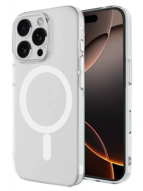 Newface Apple iPhone 16 Pro Max Kılıf Magneticsafe Şeffaf Silikon - Şeffaf