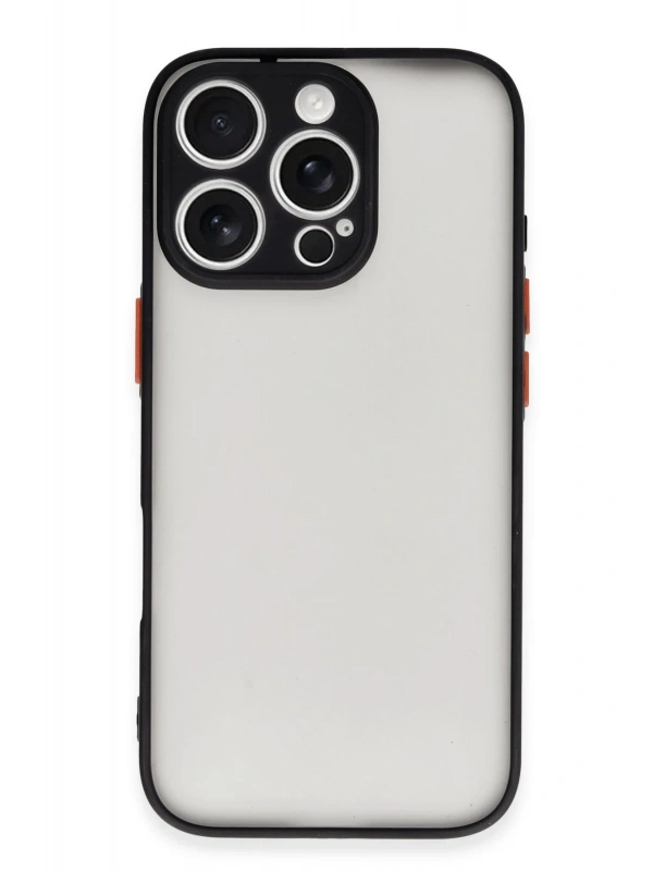 Newface Apple iPhone 16 Pro Max Kılıf Montreal Silikon Kapak - Siyah
